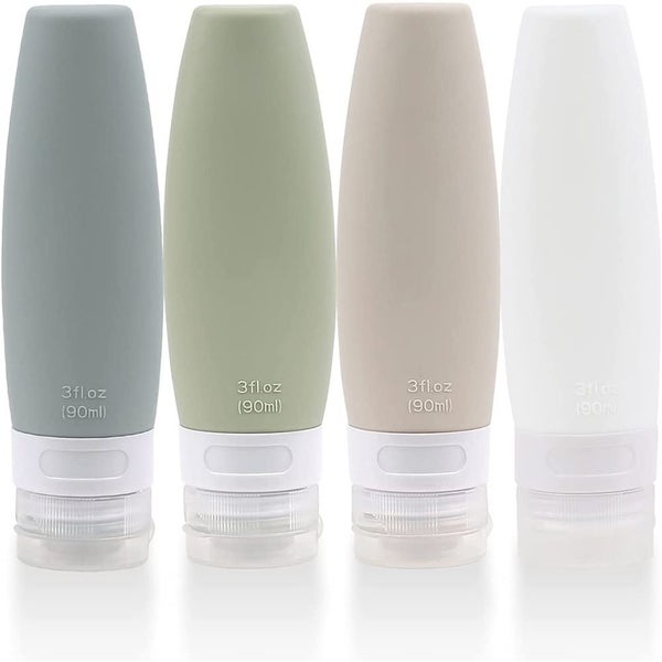 4Pcs Silicone Travel Bottle Set Leak Proof Squeezable Refillable Container Carousel 1