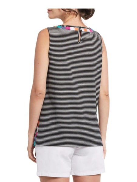 Tribal Sleeveless Embroidery Top Sz S Carousel 4