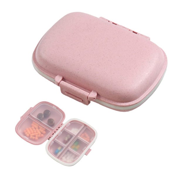 Pill Box Medicine Organizer Dispenser Box Case Travel Tablet Container-Pink Carousel 1