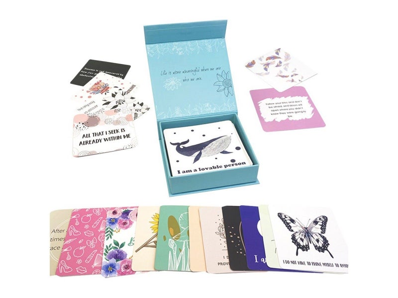 2 Sets of 50 Positive Affirmations Cards Motivational Quotes Cards for Women Carousel 2