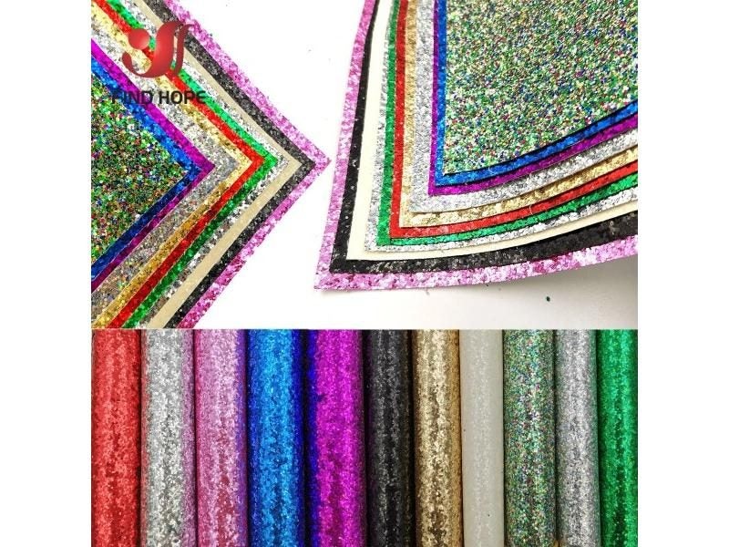 A4 Sequin Chunky Glitter Vinyl PU Faux Leather Sewing Fabric Shiny Iridescent Carousel 2