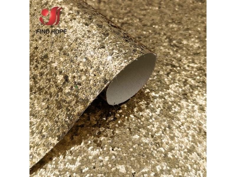 A4 Sequin Chunky Glitter Vinyl PU Faux Leather Sewing Fabric Shiny Iridescent Carousel 1
