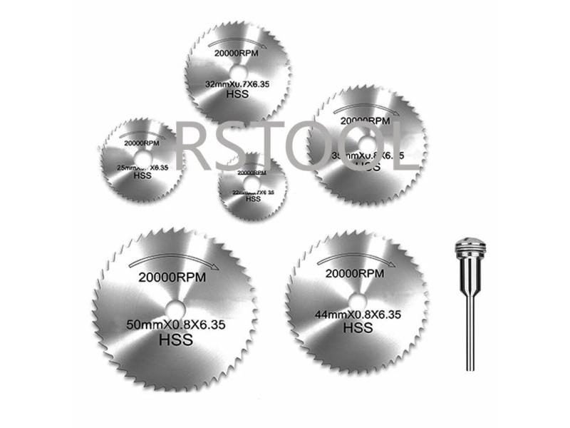 6pcs 1/8" HSS High Speed Steel Circular Saw Blades For Dremel Rotary Tool W/ Carousel 1