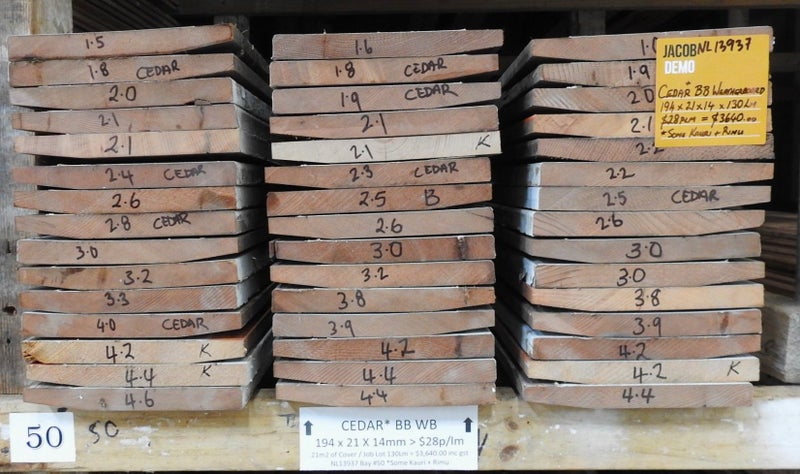 Salvaged Cedar Bevel-Back Weatherboard 130Lm Job Lot W194 x T21mm NL13937 Carousel 1