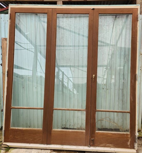 SALE Cedar / Wooden Bifolding Door with Access Door 2365 H x 2180 W #BDO6 Carousel 1