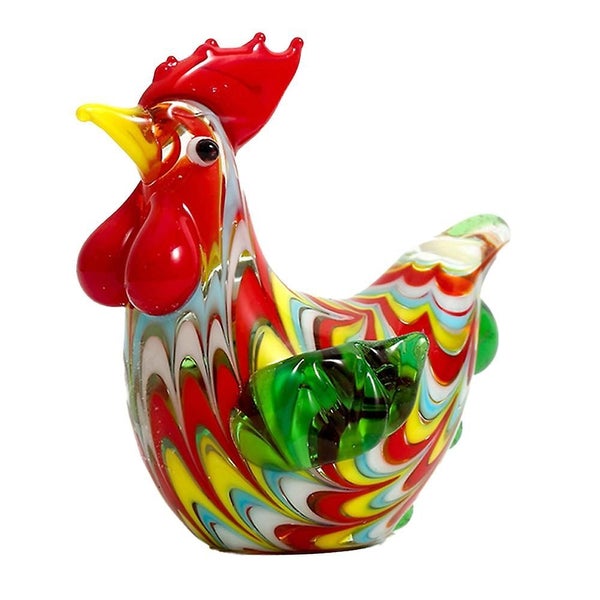 Artistic Rooster Figurine Hand Blown Glass Chicken Sculpture For Carousel 1