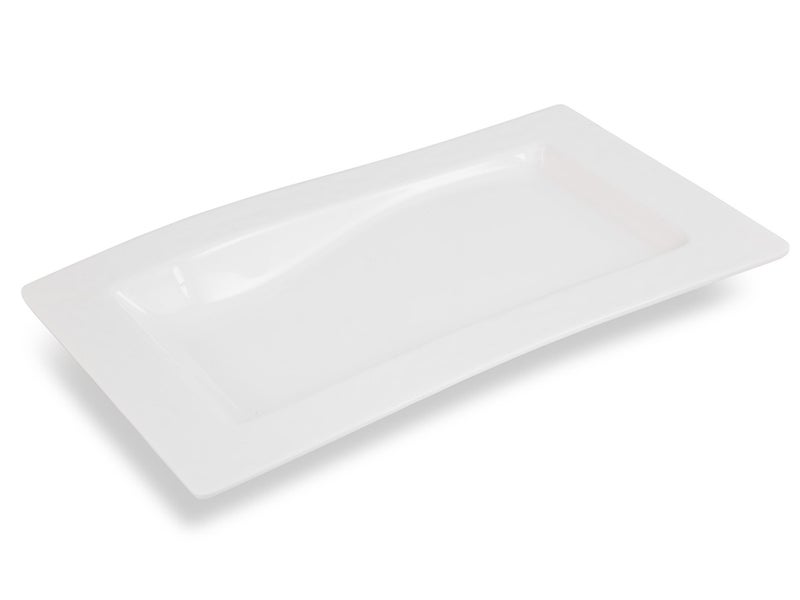 Rectangle Melamine Platter White - Wavy 38cm / 15" Carousel 1