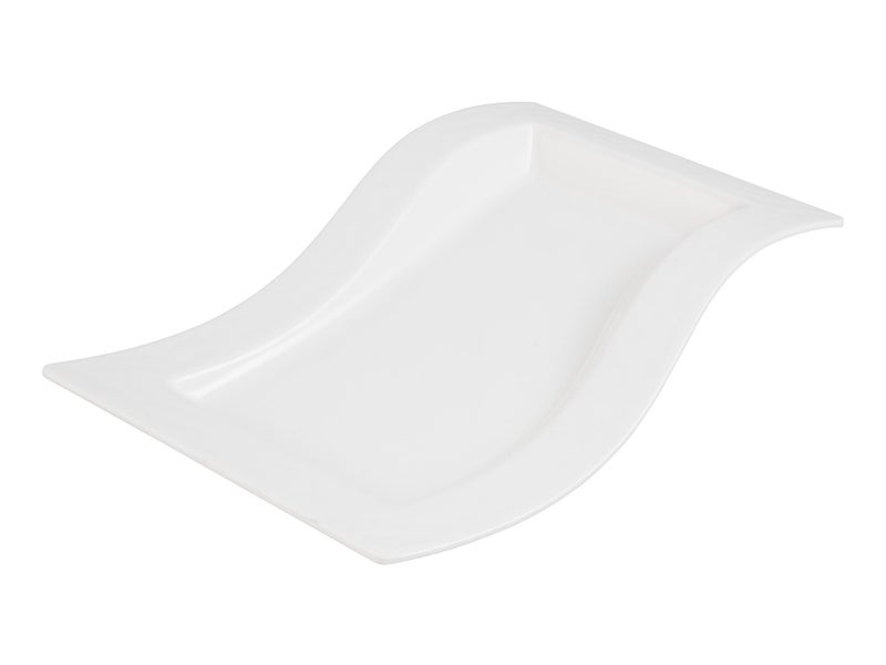 Rectangle Melamine Platter White - Wavy 38cm / 15" Carousel 2