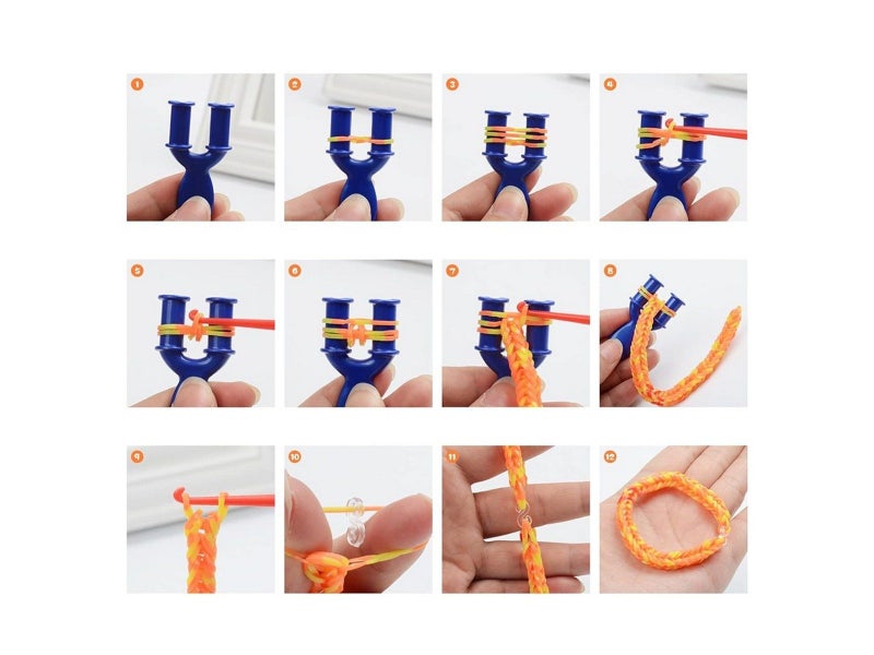 1 X Colorful Loom Bands Kit DIY Rubber Band Bracelet Making Kit with Storage Box Carousel 7