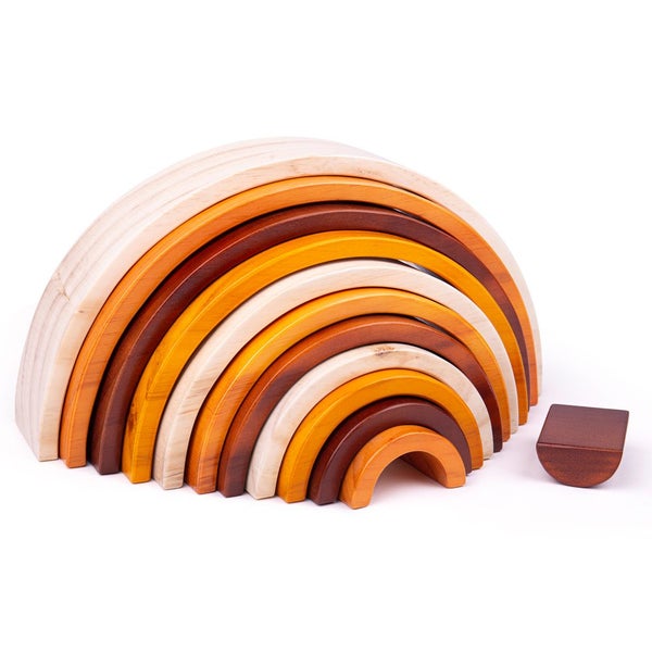 Bigjigs Toys Natural Wooden Stacking Rainbow - Large Carousel 1