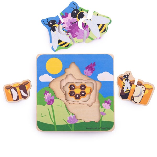 Bigjigs Toys Lifecycle Layer Puzzle - Honeybee Carousel 2