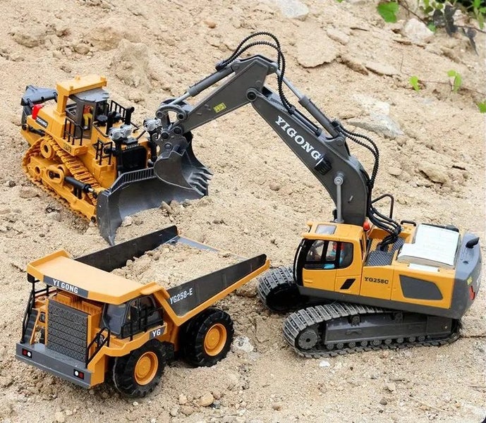 Remote Control Engineering Vehicles Series - Excavator Rump Truck Bulldozer All Carousel 1