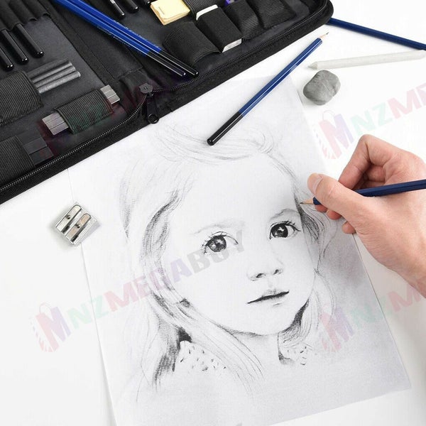 33pcs Drawing Sketch Set Charcoal Pencil Eraser Art Craft Painting Sketching Kit Carousel 2