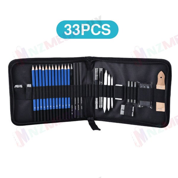 33pcs Drawing Sketch Set Charcoal Pencil Eraser Art Craft Painting Sketching Kit Carousel 8