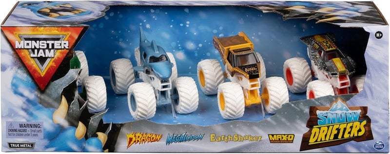 Monster Jam 1:64 Scale: Exclusive Snow Drifters Monster Trucks 4-Pack Carousel 1