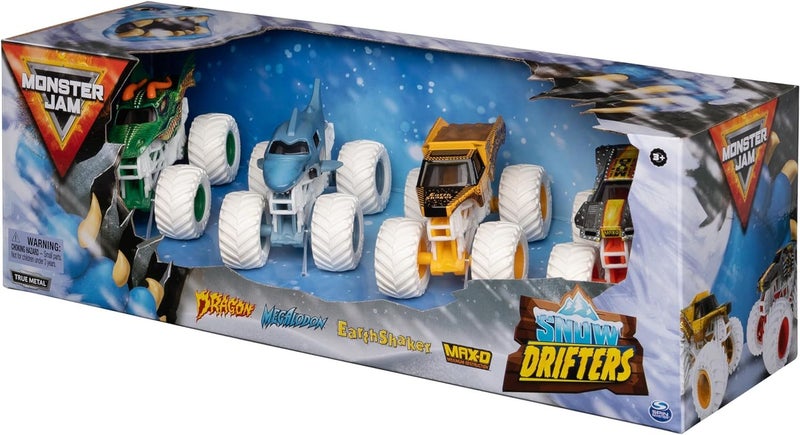 Monster Jam 1:64 Scale: Exclusive Snow Drifters Monster Trucks 4-Pack Carousel 2
