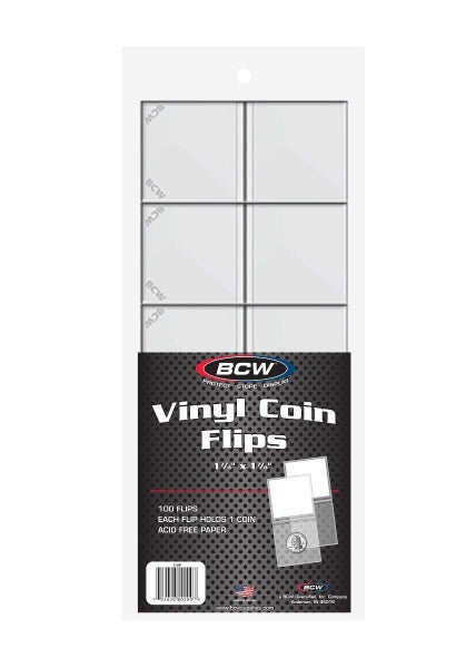 BCW Double Pocket Vinyl Flips - 2x2 Size for coin storage Carousel 1