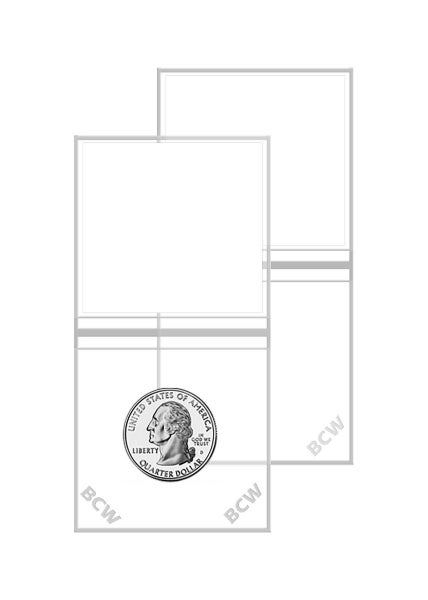 BCW Double Pocket Vinyl Flips - 2x2 Size for coin storage Carousel 2