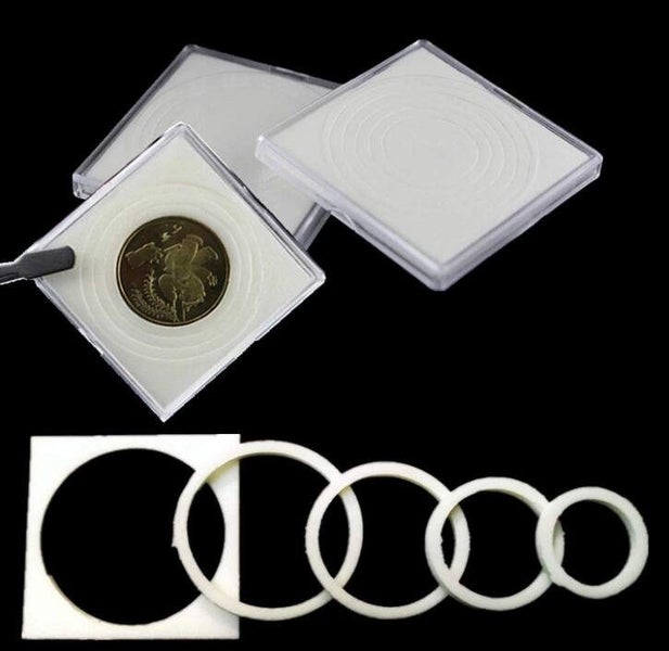 Clear Square Coin Case - 20 Pcs for 18/23/28/33/38mm Coins PVC FREE Carousel 1
