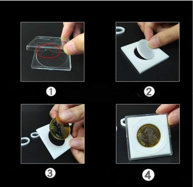 Clear Square Coin Case - 20 Pcs for 18/23/28/33/38mm Coins PVC FREE Carousel 4