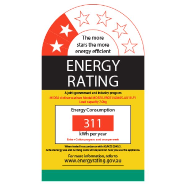 Midea 7KG Vented Dryer Freestanding or Wall Mounted - White Color Carousel 5