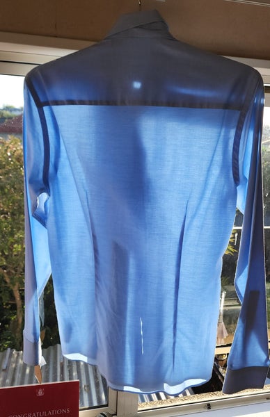 CALVIN KLEIN X SLIM FIT BLUE TWILL SHIRT 3763615449851651114