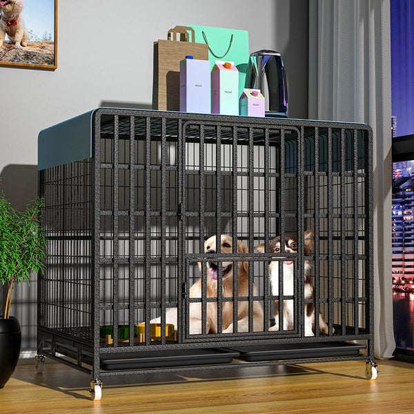 Metal Pet Cage 2 Doors with Wheels - 125CM Carousel 3