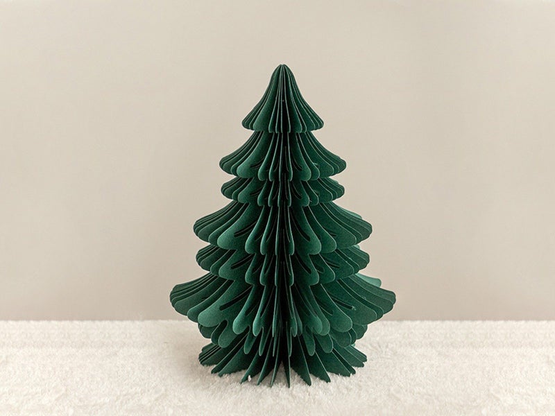 1Pc 20cm Tabletop Paper Honeycomb Christmas Tree Xmas Party Home Decor - Green Carousel 1