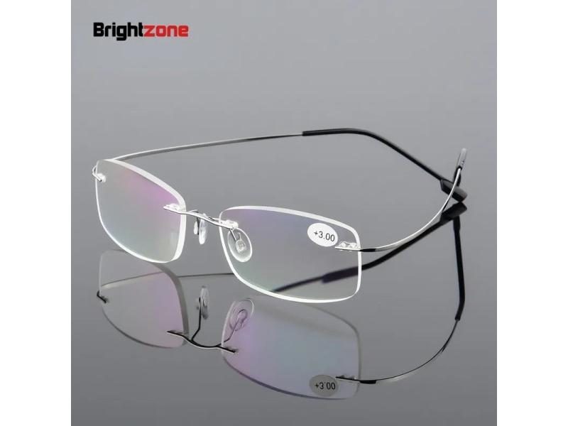 Rimless Titanium Women Men Frameless Reading Glasses Presbyopic Eyeglasses Carousel 1