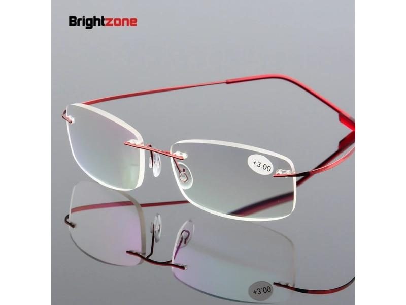 Rimless Titanium Women Men Frameless Reading Glasses Presbyopic Eyeglasses Carousel 2