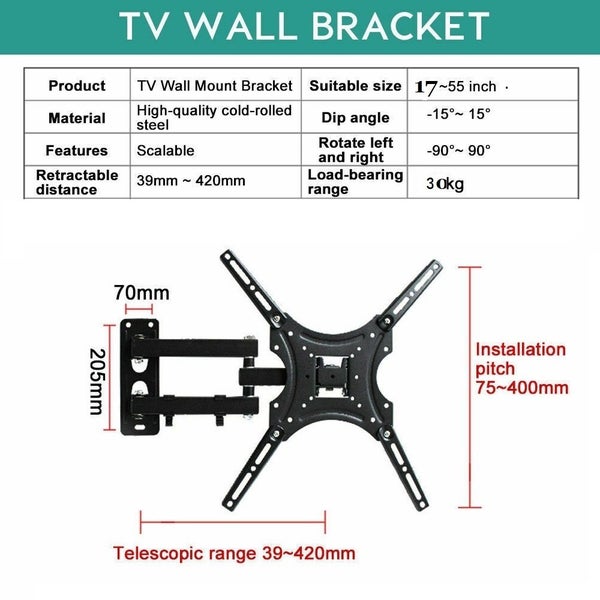 TV Mount Swivel TV Wall Mount Bracket 14"-55" Carousel 9