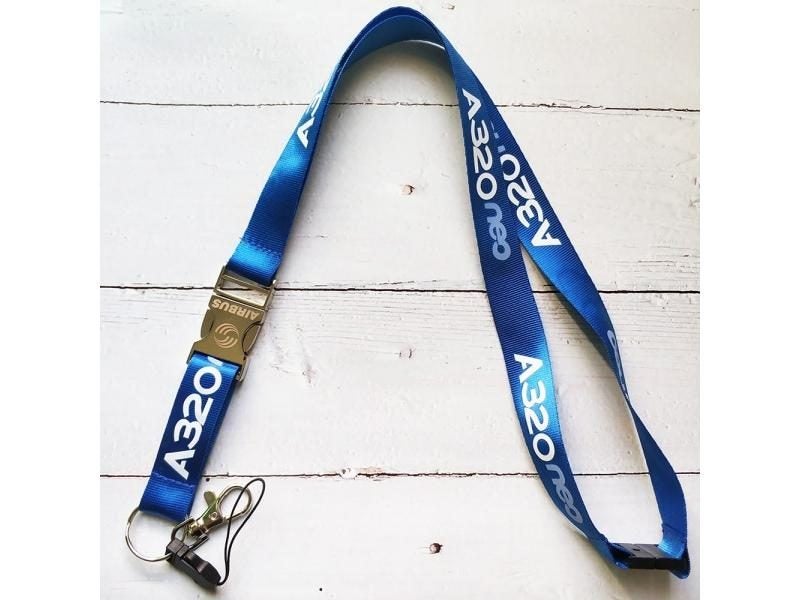 1 PC Blue A320 Neo Phone Strap Lanyard With USB Badge Holder Carousel 2