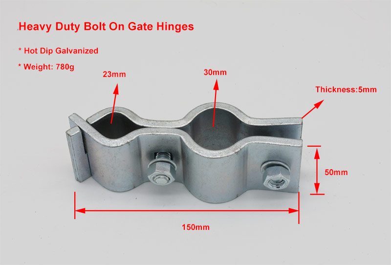 1x Farm Bolt On Gate Hinge(20x30mm) HD Galvanized -- New Carousel 1