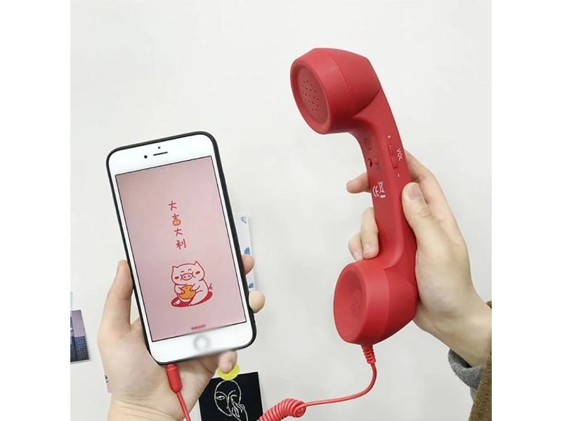Cell Phone Handset Retro Telephone Handset Adjustable Volume Receivers MIC Carousel 1