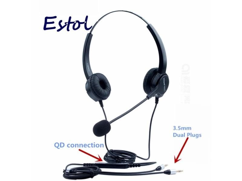 630DBinaural Ears Noise Cancellation Call Center Headset Earphone With 3.5mm Carousel 1