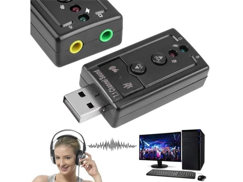7.1 USB Sound Card For Desktop Laptop With 3.5mm Headphone Microphone Carousel 2