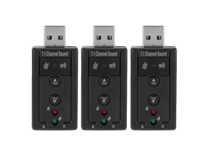 7.1 USB Sound Card For Desktop Laptop With 3.5mm Headphone Microphone Carousel 1