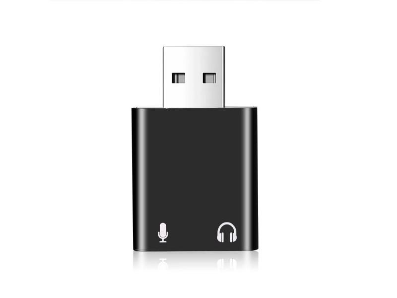 External USB Audio Sound Card To 3.5mm Jack With Virtual 7.1 Ch Microphone Carousel 1