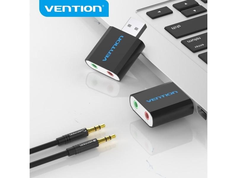 Vention USB Sound Card For Laptop PS4 Computer With Mic Speaker Carousel 2
