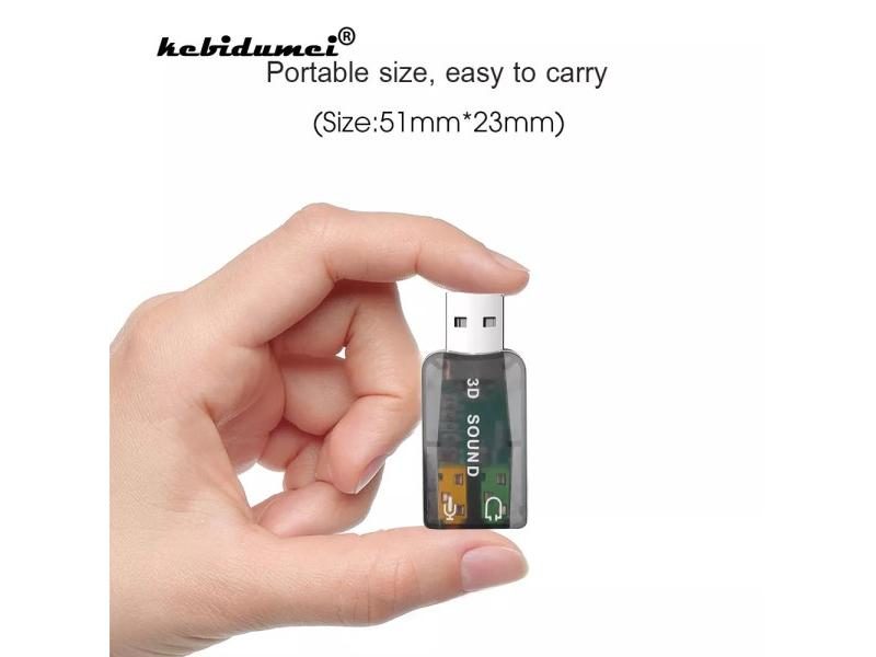 KeBidumei 5.1 USB Sound Card With 3.5mm Interface For Laptop PC Carousel 2