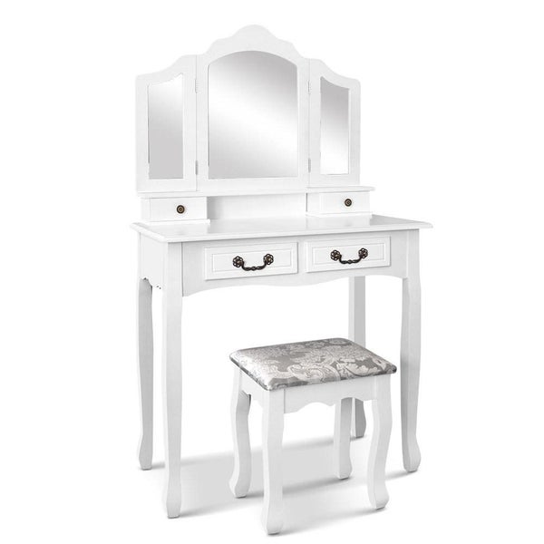 Artiss Dressing Table with Mirror - White Carousel 1