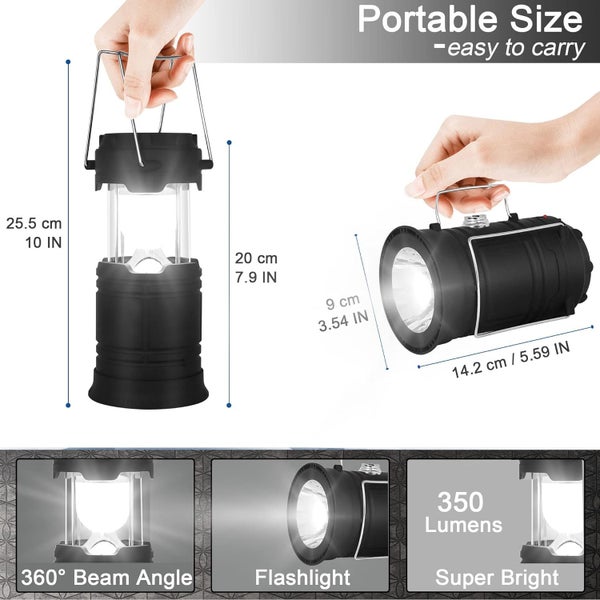Compact rechargeable solar Lantern | Black Standard model Carousel 2