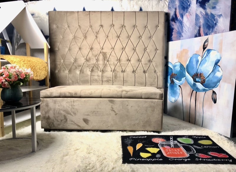 Chicago King Headboard French Style Beige Velvet $359 Carousel 1