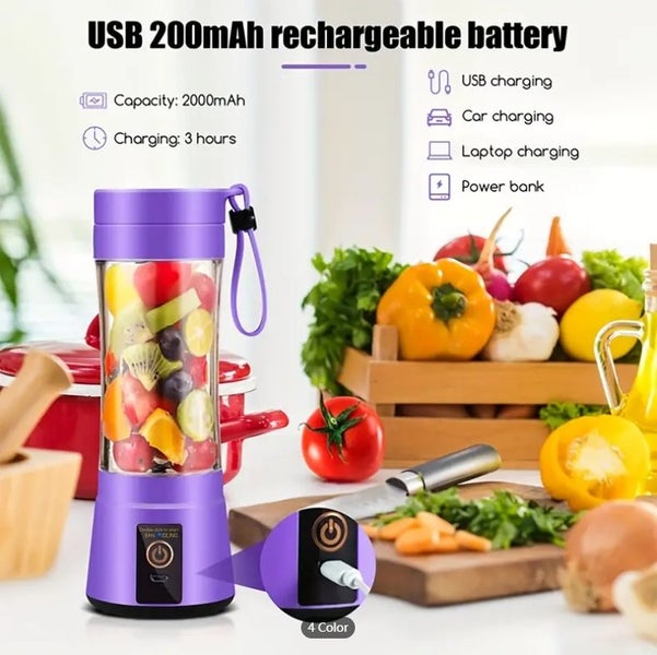 New arrive! Portable Home Blender Mixer 4 Blades ElectricUSB - purple #DF208 Carousel 2