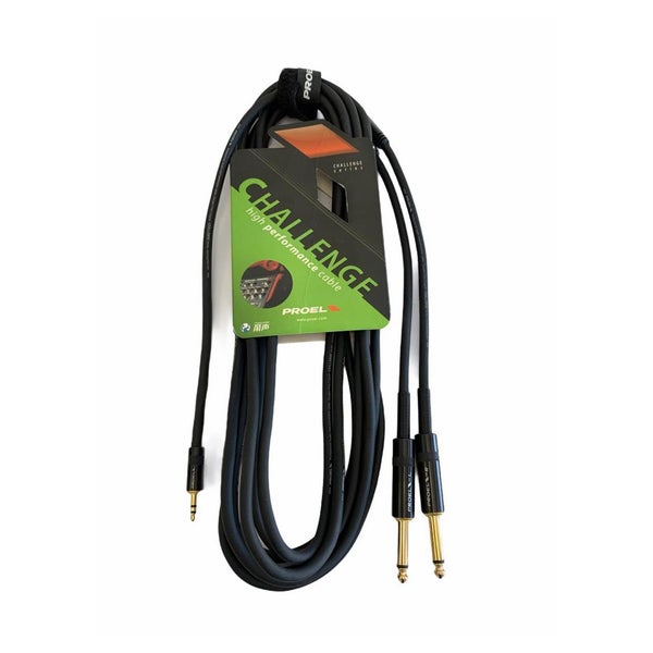 CHLP170LU3 :: Challenge Stereo Split Lead 3.5mm TRS > 2 x 6.3mm TS 3m Carousel 1