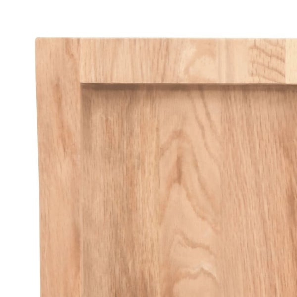 Table Top Light Brown 120x60x4 Cm Treated Solid Wood Oak Topltip Carousel 2