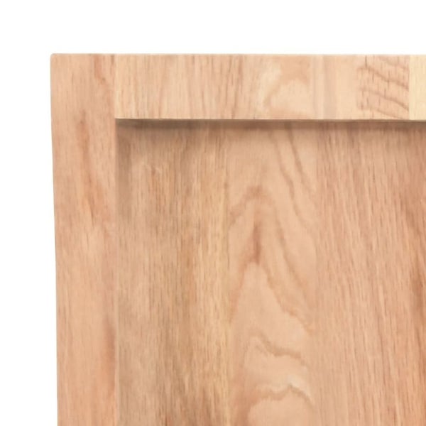 Table Top Light Brown 180x50x6 Cm Treated Solid Wood Oak Topltkx Carousel 2