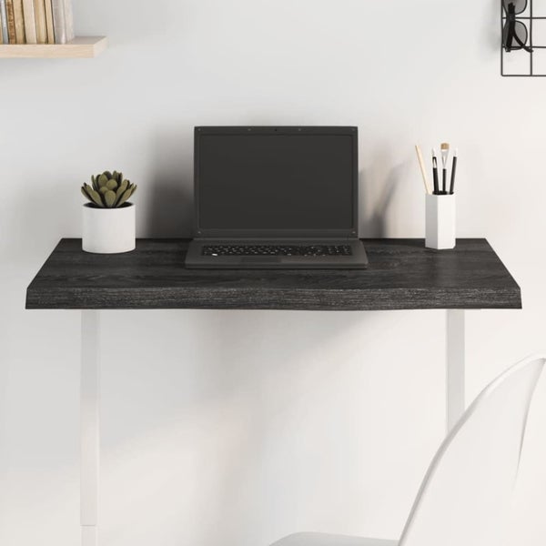 Table Top Dark Grey 80x40x4 Cm Treated Solid Wood Oak Toplaoi Carousel 1