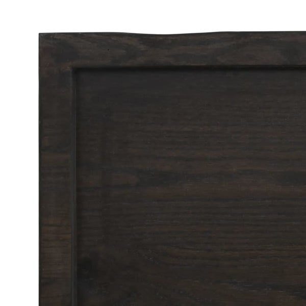 Table Top Dark Grey 80x60x6 Cm Treated Solid Wood Oak Toplaxa Carousel 2