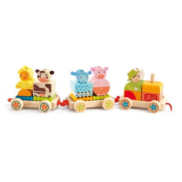 Djeco Pull-Along Activity Train Carousel 1